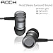 ROCK Earbuds with Microphone Metal Housing Durable Braided Cable Low Distortion Noise Isolating HiFi Stereo Heavy Bass Wired Stereo in-Ear Earbuds Headphones Headset with 3.5mm Jack (Tarnish)