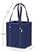 Reusable Grocery Shopping Box Bags (3 Pack - Blue). Large, Premium Quality Heavy Duty Tote Set with Extra Long Handles & Reinforced Bottom. Folding, Collapsible, Durable and Eco Friendly