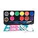 Maydear Face Painting Kit for Kids with 12 Colors Safe and Non-Toxic Large Water Based Face Body Paint, Professional Face Paint Kit - 10 Matte+2 Glitter