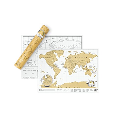 Scratch Map, World Map, Travel Poster Office Products, Office & School Supplies, Education & Crafts, Social Studies Materials, Maps