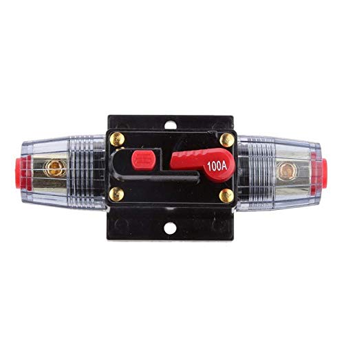 JZK 1 piece 12V DC 100A Protection Car Audio Inline Circuit Breaker Fuse Holder Solar Energy Reset Fuse Inverter