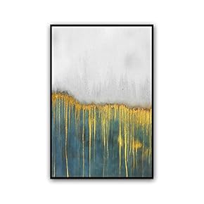 Framed Canvas Wall Art Abstract Color Block Canvas Prints Home Artwork Decoration for Living Room,Bedroom - 16x24 inches