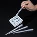 Mtlee 4 Pieces Round Square Silicone Bead Molds with Holes Resin Jewelry Making DIY Craft Tools and 4 Pieces Transparent Pipettes