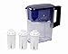 Sapphire Water Pitcher with 3 Filters, Clear/Blue