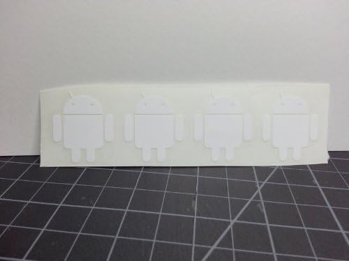 Android Robot Set of Four 1.25 Inch Tall Vinyl Decals White