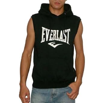 EVERLAST Mens Athletic Sleeveless Pullover Hoodie Sweatshirt / Vest - Black (Size: M) at Amazon 