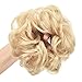 REECHO Thick 2PCS Updo Messy Hair Bun Curly Wavy Ponytail Extensions Hairpieces Hair Scrunchies for Women Girls Color Natural Blonde