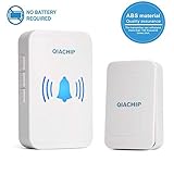 QIACHIP Wireless Doorbells Self-powered Door Chimes Push Button Kinetic Battery-Free Door Bells
