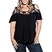 Malloom Malloom Women's Plus Size Short Sleeve Off Shoulder Blouse Lace Casual T Shirt Top
