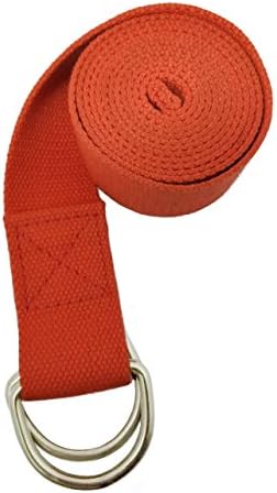 IMELI w/ Adjustable Advanced Yoga Strap (6ft, 8ft) D-Ring Buckle for Stretching, Flexibility, Thickening, Yoga &amp; Pilates (orange, 6ft)