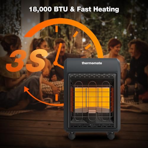 thermomate Propane Radiant Heater, 18,000 BTU Portable LP Gas Heater