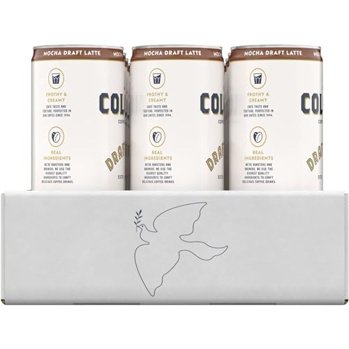 LA COLOMBE COFFEE, MOCHA DRAFT LATTE, 11 FL OZ CANS (PACK OF 12), COFFEEHOUSE QUALITY COLD BREW, SPECIALTY GRADE COFFEE BEANS, READY-TO-DRINK ON-THE-GO