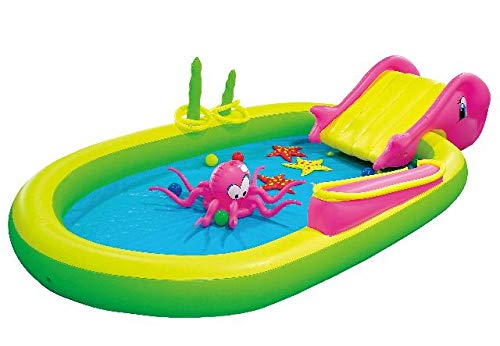 Jilong Giant Inflatable Sea Animal Kiddie Play Pool - Inflatable Pool for Kids - Complete with Pool Accessories and Water Activities - 117