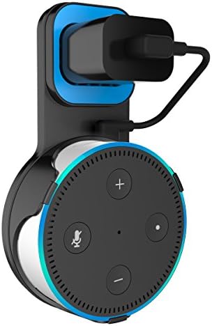 Outlet Wall Mount Hanger Holder Stand for Amazon Echo Dot 2nd Generation Plug in Kitchens, Bathroom And Bedroom (Black)