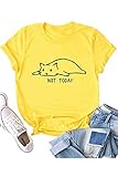 Women's Not Today Crazy Cat T Shirts Graphic Cute Funny Short Sleeve Cotton Tops