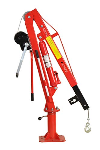 Pro-Lift-Werkzeuge Pick Up Kran Ladekran Hebekran Schwenkkran 450 kg mit Seilwinde Pritsche Anhänger klappbar – Bild 4