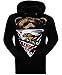 tees geek California Republic White Bandana Bear Men's Hoodie Hooded Sweatshirt - (X-Large) - Black