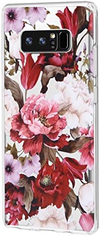 Samsung Galaxy Note 8 Case, TPU Silicon Flexible Slim Fit Soft Clear Edge Cute for Women Girl Bumper Flower Floral Shock Absorber Anti-Scratch Case For Samsung Galaxy Note 8