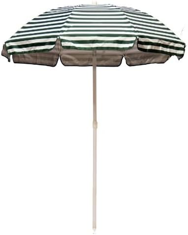 Amazon Com Forest Green White Stripe Solar Upf 50 Lifeguard Umbrella Bag Patio Umbrellas Garden Outdoor