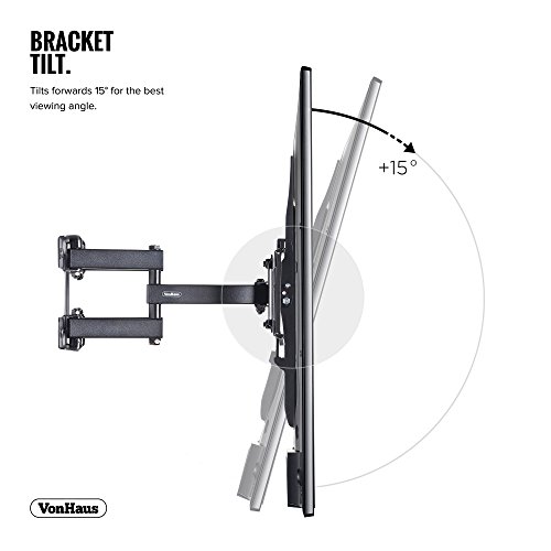 VonHaus-Double-Arm-Articulating-Cantilever-TV-Bracket-Wall-Mount-with-Tilt-for-23-56-LCD-LED-Plasma-Flat-Panels-Heavy-Gage-Reinforced-Steel-Strong-100lbs-Weight-Capacity