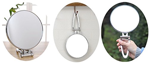 Magnifying Makeup Mirror / on Wall, Dressing Table, & Portable (Portable Handle Mirror)
