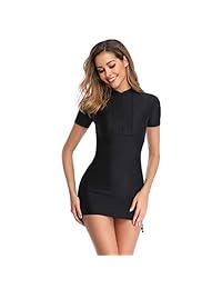 Bañador de manga corta para dama con protección solar UV