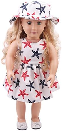 GBSELL Sun Hat and Dress Summer Clothes Accessories For 18 inch Our Generation American Girl (G)