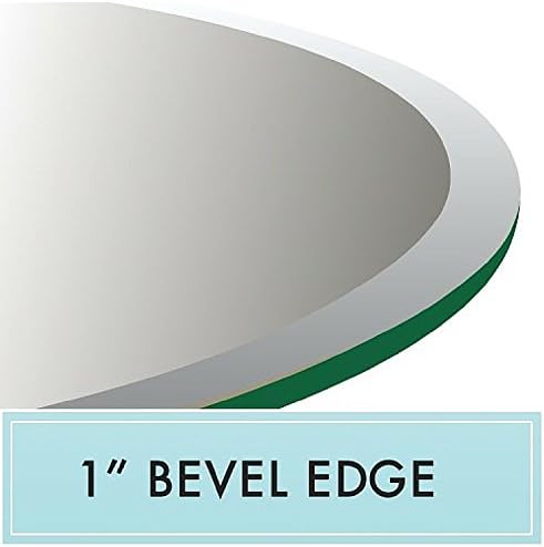 52" Round Clear Glass Table Top 1/2" Thick 1" Beveled Edge