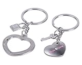 Leegoal Zinc Alloy Heart to Heart Keychain Keyring Set for Couples Lovers
