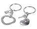 Leegoal Zinc Alloy Heart to Heart Keychain Keyring Set for Couples Lovers