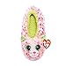 TY Beanie Boos Kids Girls Plush Sophie Cat Non Skid Slipper Socks, Pink/Green, Medium