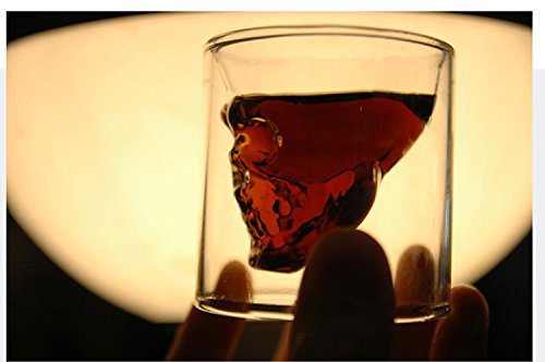 Blue Stones Creative Skull Shot Glass Beer Cup Double Layer Transparent Wine Whiskey Cup Drinkware Milk Juice Mug