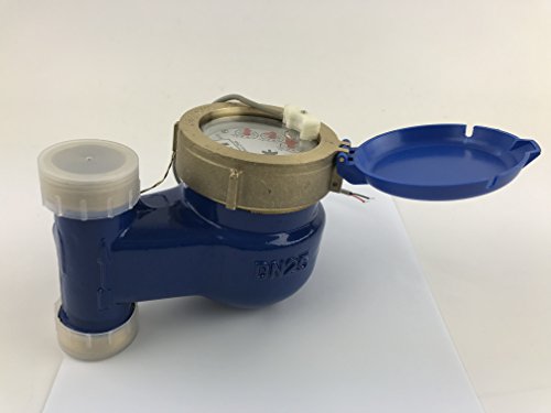 DAE V-100P 1" Vertical Water Meter with Pulse Output, Measuring in Gallon + Couplings - Thumbnail 5