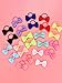 Bememo 50 Pieces Baby Girls Bow Elastic Ties Ponytail Holders Tiny Soft Rubber Bands for Baby Kids (1.8 inch)