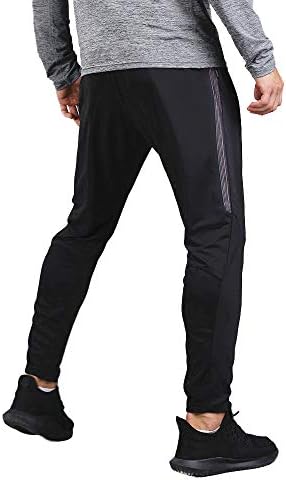 Yuntown Reflective Jogging Pants - Gym Joggers Elastic Pocket Sports Sweatpants