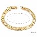MoAndy Jewellery Plated 18K Gold Men's Fashion Link Bracelet Anti-Radiation Golden Length 21CM