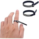Tanjin Black US UK Ring Sizer Set Jewelry Measurement Plastic Finger Sizer Ring Gauge Measuring Tool Belt for Womens Mens Kids 2 PCS