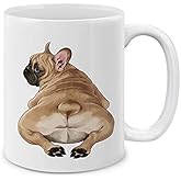 MUGBREW French Bulldog Butt Looking Back Ceramic Coffee Mug Tea Cup, 11 OZ
