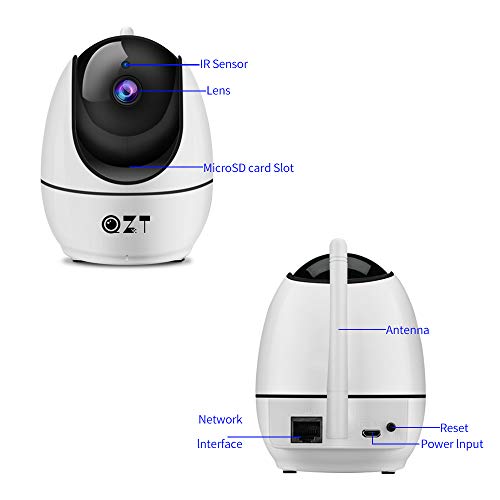 Telecamera WiFi WOLFANG 1080P Per Interni - 4 Pezzi, Visione Notturna E Audio Bidirezionale