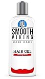 Hair Gel for Men – Strong Hold Styling Product – Adds Body & Shine – Good for All Hairstyles – Trendy, Curly, Straight, Wavy & Modern – Works on Wet, Dry, Thin or Thick Hair – Smooth Viking – 8 OZ