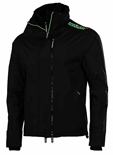 Superdry Men's Technical Impact Windcheater Jacket-Black/Floral green-Medium