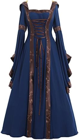 Cosplayitem Medieval Victorian Dress Lace Up Gorgeous Floral Ball Gown Dress with Hoodie Three Colours