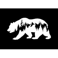 CCI Bear Mountains Adventure Wanderlust Decal Vinyl Sticker|Cars Trucks Vans Walls Laptop|White |7.5 x 3.75 in|CCI1814