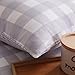 Exclusivo Mezcla Luxury Hotel Quality 3-Piece Double Brushed 1800 Series Microfiber Reversible Duvet Cover Set with 2 Pillow Shams - Full/Queen Size, Light Grey Plaid