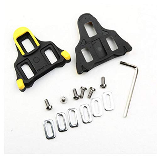 Road Bike Cleats 6 Degree Float Bicycle Cleats, for Indoor Cycling or Road Bike Bicycle Pedals 2019 (Black with Yellow)