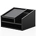 FITUEYES Wood Office Suppies Desk Organizer 5 Compartments with Letter Tray Phone Stand Pen Pencil Holder