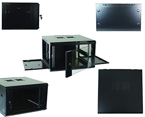 6U Professional Wall Mount Network Server Cabinet Enclosure 19-Inch Server Network Rack Black (Fully Assembled) - Thumbnail 6