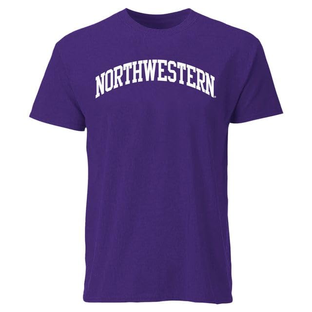 Barnesmith Northwestern University NWU Wildcats Short Sleeve Adult Unisex T-Shirt, Classic, Purple, Small Image