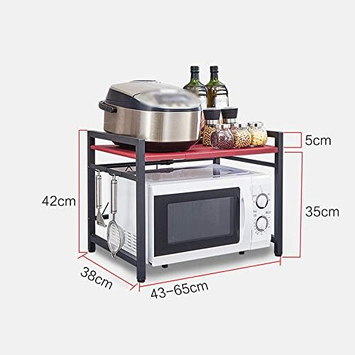 QFFL Kitchen Shelves， 3 Tier Stainless Steel Microwave Oven Rack,Kitchen Counter Cabinet Shelf,Extendable Baker's Rack Utility Shelving Unit (color : Single layer)