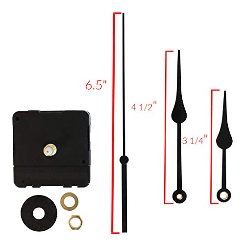 Bjerg Instruments 5 Pack Bulk Clock Parts with Replacement Movement Mechanism and Hands for 9 or 10 inch Clock (Traditional) - Thumbnail 6